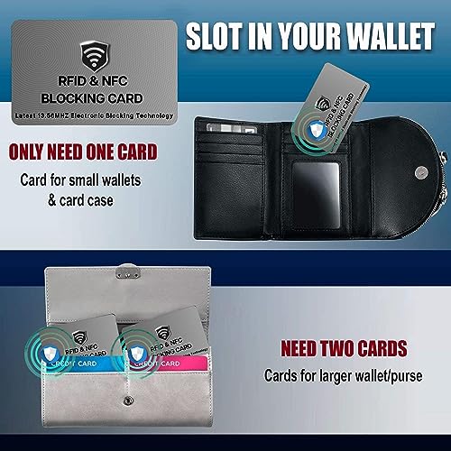 SaiTech IT 5 Pack RFID Blocking Card for Credit Debit ID Card, Grey | Slim Anti-Theft Contactless NFC RFID Blocker Protector, Easily Fit into Wallet and Purse, for Men & Women - color: Grey