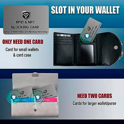 SaiTech IT 5 Pack RFID Blocking Card for Credit Debit ID Card, Grey | Slim Anti-Theft Contactless NFC RFID Blocker Protector, Easily Fit into Wallet and Purse, for Men & Women - color: Grey