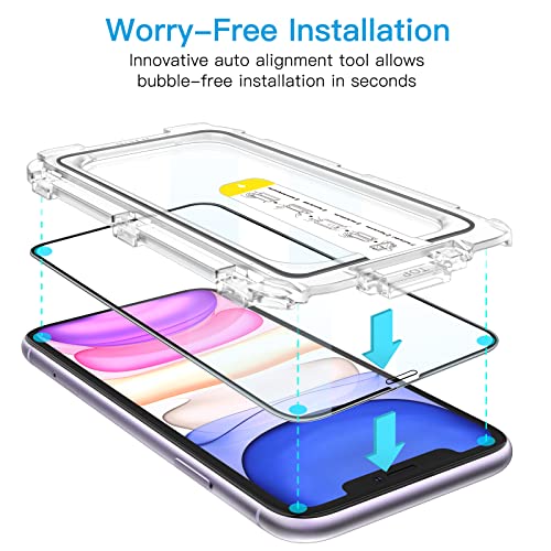 JETech One Touch Screen Protector for iPhone 11/XR, 2-Pack - size: iPhone 11/XR