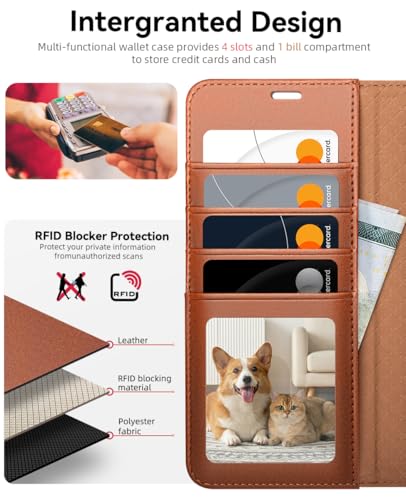 OCASE for Samsung Galaxy S26 Ultra Wallet Case, Card Holder, Dark Brown | RFID Blocking, Kickstand, Magnetic Closure, PU Leather Flip Folio, Shockproof TPU Shell, Protective Phone Cover (6.9") 2026 - color: Brown, size: Samsung Galaxy S26 Ultra