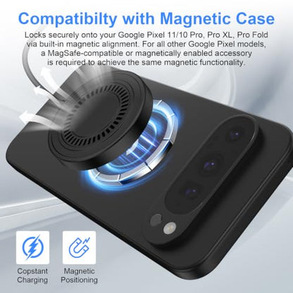 Magnetic Wireless Charger for Google Pixel 11/11 Pro XL/10 Pro Fold - color: Black