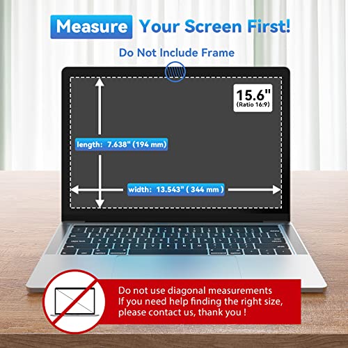 Laptop Privacy Screen 15.6 Inch 16:9 Aspect Privacy Screen Filter Removable - size: 1 Pc 15.6inch-16:9