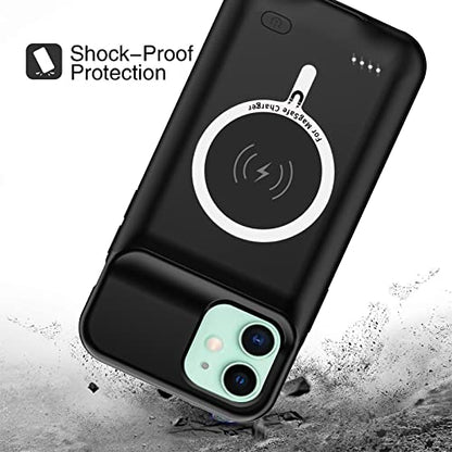 Battery Case for iPhone 11, Upgraded 10000mAh Battery Pack Rechargeable Charger Case Support Carplay with Wireless Charging Compatible for iPhone 11 (6.1 inch) External Charging Cover(Black) - size: iPhone 11