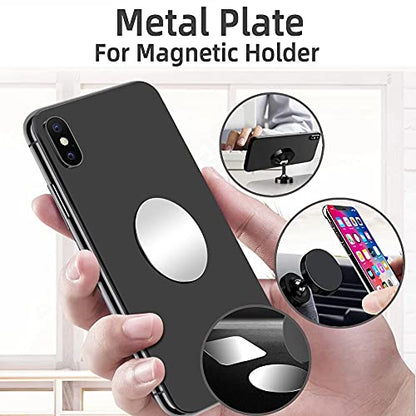 SALEX Cell Phone Metal Plates for Magnetic Car Mount, Wall, Phone Holder. Replacement Set of 8 Silver Round Iron Discs for Magnet Mount. 3M Adhesive Thin Steel Phone Case Back Magnet Stickers 8 Pack. - color: Silver Round