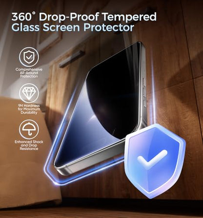 MAGIC JOHN 3rd Gen Upgraded for iPhone 16 Pro Privacy Screen Protector - size: iPhone 16 Pro-6.3''