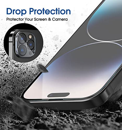 amFilm 2 Pack Tempered Glass Screen Protector + Camera Lens Protector for iPhone 14 Pro Max 6.7 Inch. Easy OneTouch Installation, Auto-Alignment, Bubble Free, Case Friendly, Anti-Scratch - size: IPH14P-6.7”