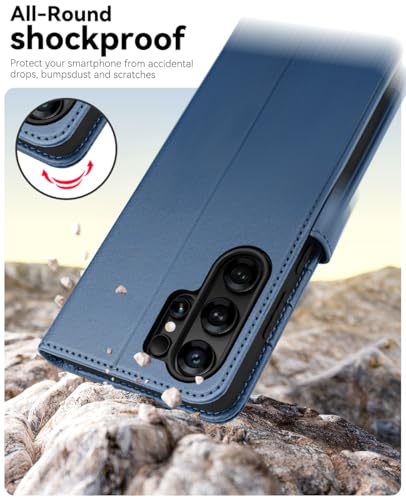 OCASE for Samsung Galaxy S26 Ultra Wallet Case, Card Holder, Light Blue | RFID Blocking, Kickstand, Magnetic Closure, PU Leather Flip Folio, Shockproof TPU Shell, Protective Phone Cover (6.9") 2026 - color: Light Blue, size: Samsung Galaxy S26 Ultra