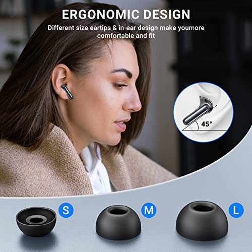 Wireless Earbuds, 2024 Wireless Headphones HiFi Stereo Earphones with 4 ENC Noise Canceling Mic, 42Hs Playtime In Ear Earbud, Bluetooth 5.3 Sport Earphones with LED Power Display for Android iOS Black - color: Black