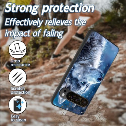 for Google Pixel 9 Pro XL Phone Case TPU Shockproof Full Body Protection Cover 6.8" Snow Blue Eyes Husky for Pixel 9 Pro XL Lightweight Compatible Wireless Charging Screen Protector Film - color: Snow Blue Eyes Husky