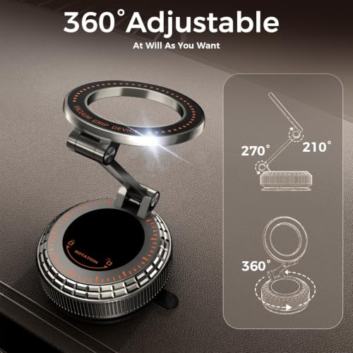 Metal Magnetic Car Phone Holder for Magsafe Phone, Dark Gray - color: Dark Gray