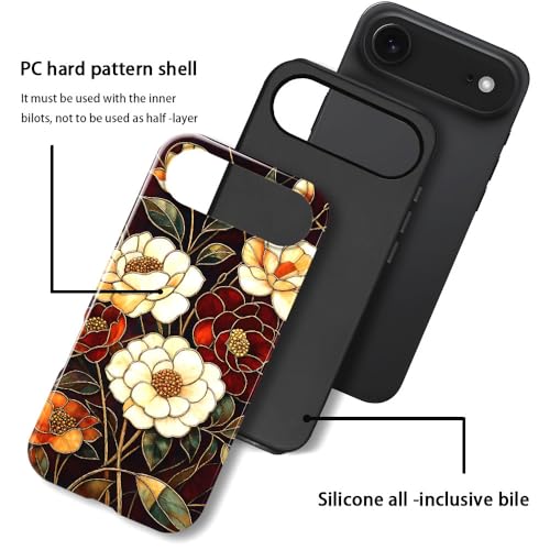 Compatible with iPhone 17 Air,Anti-Scratch Glossy Case Cover,Stained Glass Flower 04 - color: Stained Glass Flower 04, size: IPhone 17 Air