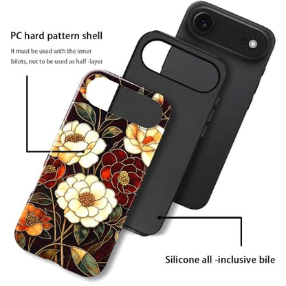 Compatible with iPhone 17 Air,Anti-Scratch Glossy Case Cover,Stained Glass Flower 04 - color: Stained Glass Flower 04, size: IPhone 17 Air