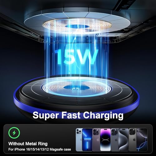 15W Magnetic Wireless Car Charger, MagSafe Car Mount Charger Fast Air Vent