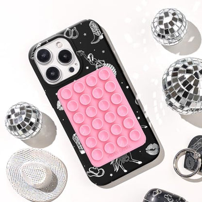 Velvet Caviar Suction Cup Phone Case Mount Compatible with MagSafe Devices Only - Magnetic Silicone Sticky Phone Grip Holder for iPhone Back of Phone - Mirror Gripper (Pink) - color: Pink