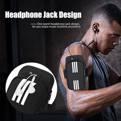 Phone Holder for Running Armband Cell Phone Holder iPhone 17 16 15 14 13 12 11 Pro Max Xs 16e Xr X Plus Galaxy Ultra Note Carrier Bag,Gym Workout Exercise Sports Arm Bands Sleeve Pouch Black - color: 04-Black