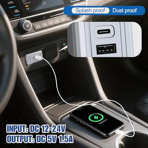 2 Pack RV USB Outlet 12V-24V Wall Mount, Dual USB Charger, USB-A & USB-C Output 5V 1.5A, Automotive USB Outlet Socket Adapter for RV Marine Boat Bus ATV Motorcycle Truck(Silver) - color: Silver