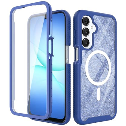 Magnetic for Samsung Galaxy A17/ A16/ A26 Case with Built-in Screen Protector [Compatible with MagSafe & Glitter Card] 360 Full Body Protection Shockproof Rugged Phone Case Cover for A 17 /A 16,Blue - color: Blue