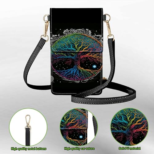 Small Crossbody Bags with Adjustable Shoulder Strap - color: Art Color Tree