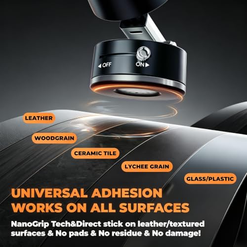 PKYAA 2026 Upgraded Foldable and Retractable Magnetic Mount, Vacuum Suction Magnetic Phone Holder, A Movable Vacuum Suction Cup Car Phone Stand for Cars/Gyms/Mirrors/Smooth Surface (Black) - color: Black
