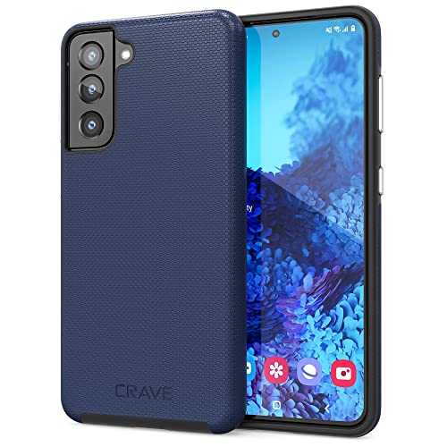 Crave for Galaxy S21 Case, Shockproof Protection Dual Layer Case for Samsung Galaxy S21, S21 5G (6.2 inch) - Navy - color: Navy, size: Galaxy S21