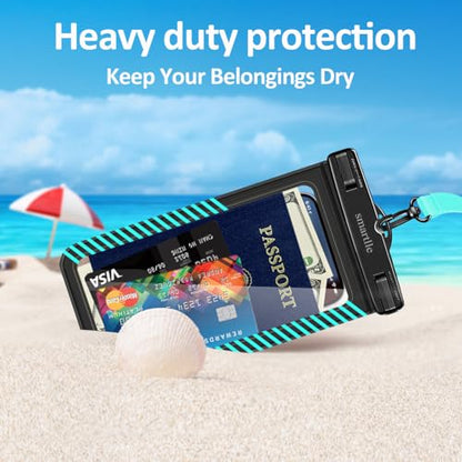 Waterproof Phone Pouches Bags Holder, Cell Phone Water Protectors 4 Pack for Swimming, IPX8 Waterproof Phone case Cover for iPhone 15 14 13 Pro Max 12 11, for Galaxy S24 S23 Ultra Up to 7"