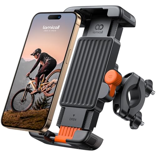 Lamicall Bike Motorcycle Phone Mount Holder - [1s Quick Lock] - color: Orange