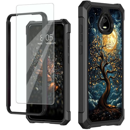 for Schok Volt Sv67q Sv67332 Case with Screen Protector, Military Grade Drop Protection, Dual Layer Hybrid Shockproof Protection TPU Phone Case for Schok Volt Sv67q, Tree of The Universe - color: Tree of the Universe