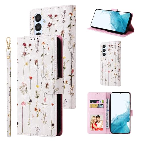 UEEBAI Wallet Case for Samsung Galaxy S23 Plus 5G, PU Leather Phone Case Kickstand RFID Blocking Flip Case with Card Slots Wrist Strap Relief Engraved Pattern Magnetic Closure Folio Case - Vine - color: Vine, size: Samsung Galaxy S23 Plus 5G