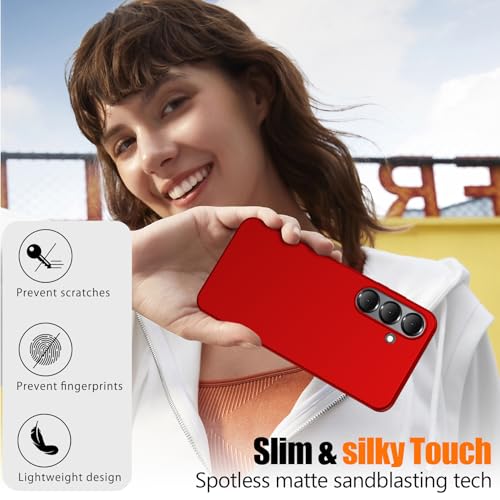 for Samsung Galaxy A16 5G Case,Ultra Thin Matte PC Hard Shell | Lens Protection,Simple Durable Slim Fit Phone Case,Hard Protective Cover, 6.7in Red JUS13-27 - color: Red