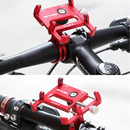 GUB Bicycle & Motorcycle Phone Mount - Aluminum Bike Phone Holder with 360°Rotation Adjustable Handlebar Phone Holder Compatible with iPhone Xs XR 8 Plus,Compatible with Samsung S9 (Plus 6 Black-RED) - color: blackred
