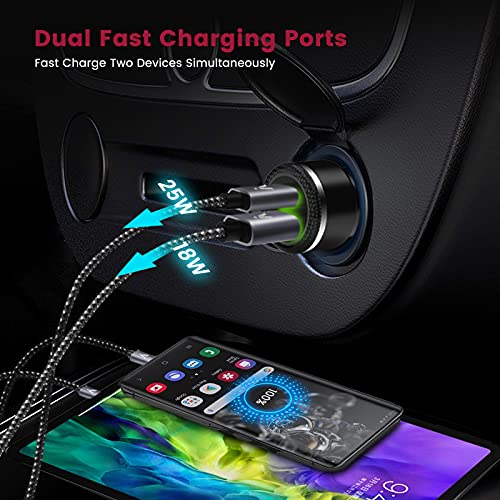 Super Fast Charger Type C Kit, VELOGK 25W PD/PPS USB C Wall/Car Charger - size: 3.3ft