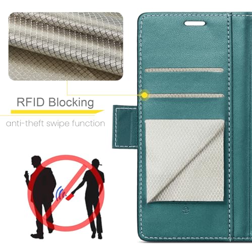 Wallet Case for Google Pixel 10/Google Pixel 10 Pro, Magnetic Flip Case with RFID Blocking Card Holder Kickstand for Women Men, Shockproof Durable Protective Phone Cover (Green) - color: Green
