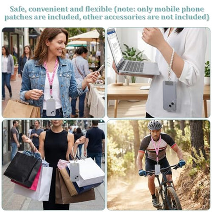 20 Pcs Stainless Steel Phone Lanyard Tab Phone Tether Tab Universal Metal Cellphone Lanyard Patch Ultra Thin Cellphone Case Insert for Most Smartphone Cases
