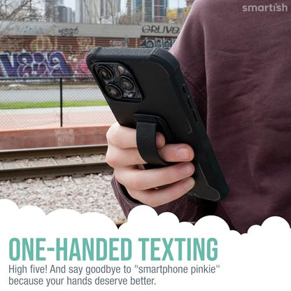 Smartish Phone Grip Loop with Kickstand, Prop Tart, Adhesive Strap, Black - color: Black Tie Affair