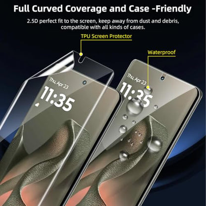 3 Pack Screen Protector for Motorola Edge 2025, Premium Soft TPU (Not Glass), Self-Healing, Full Coverage, Touch Sensitive, Bubble Free, HD Clear Screen Protector for Moto Edge 2025