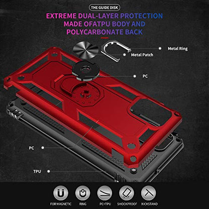 Samsung A71 5G Case, A71 5G Phone Case with Screen Protector, Military Grade Protective Cases with Ring for Samsung Galaxy A71 5G (Red) - color: Samsung Galaxy A71 5G Case Red