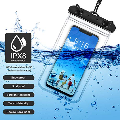Frienda 12 Pcs Waterproof Phone Pouch Bulk, with Lanyard, Multi-Color | Universal Waterproof Phone Case, Clear Cellphone Dry Bag, Double Seal, up to 6.9 Inch, for Beach Swimming Snorkeling