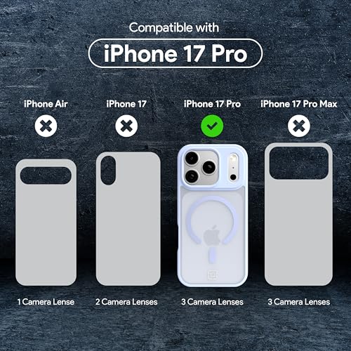Incipio - Fog iPhone 17 Pro, Magsafe Compatible Phone Case, 10ft Drop Tested, Ultra Durable & Shock Absorbing, Scratch Resistant & Slim Profile (Light Blue) - color: Light Blue, size: iPhone 17 Pro