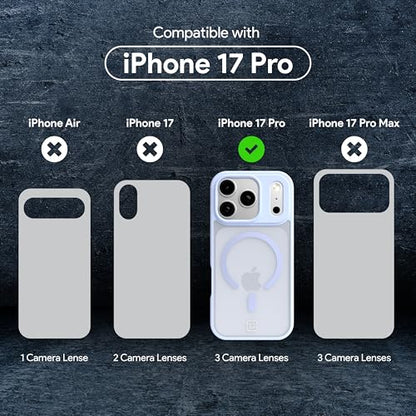 Incipio - Fog iPhone 17 Pro, Magsafe Compatible Phone Case, 10ft Drop Tested, Ultra Durable & Shock Absorbing, Scratch Resistant & Slim Profile (Light Blue) - color: Light Blue, size: iPhone 17 Pro