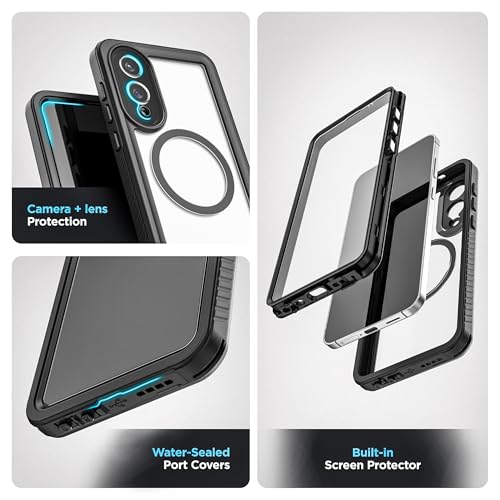 Encased Waterproof Belt Case for Samsung Galaxy S25 Edge with Holster Clip [Full-Body] 360 Protective Cover with Built-in Screen Protector (S25 Edge) - size: S25 Edge