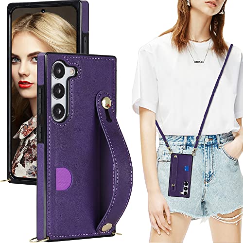 CCSmall for Samsung Galaxy S23+ Plus Crossbody Case w Card Holder KB Purple - color: Purple, size: Galaxy S23 Plus