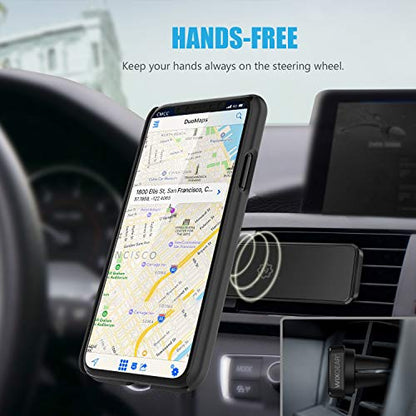 Magnetic Mount, Universal Air Vent Magnetic Phone Holder for Car, for Cell Phones and Mini Tablets,with Double Prongs and Extra Strong with 8 Magnets for Big Phones!