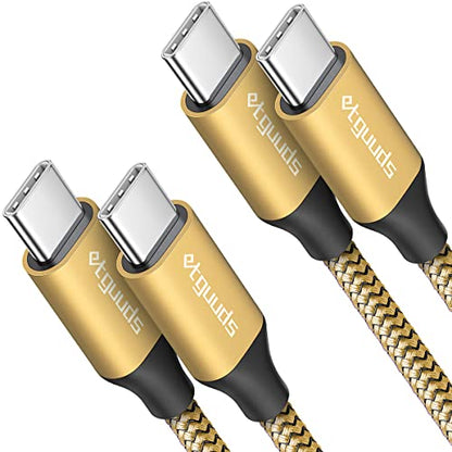 etguuds USB C to USB C Cable 6ft, 2-Pack 60W C to C Cable Fast Charging - color: Gold, size: 6ft