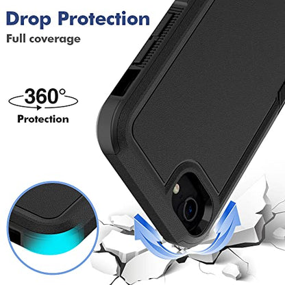 Heavy‑Duty Rugged Anti‑Drop Shockproof Protective Phone Case for iPhone SE 3rd/2rd, iPhone 8/7 Case, Durable Protective Shell, Black - color: Black, size: iPhone 7/8/SE2/SE3