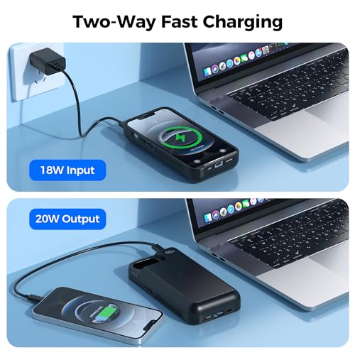 Mavulo 8000mAh Battery Case for iPhone 16e/17e, Power Bank Fast Charging | Portable Protective,USB-C Fast Charging,Fast Charger,Rechargeable Charger Case 6.1", Black
