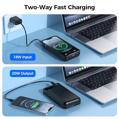 Mavulo 8000mAh Battery Case for iPhone 16e/17e, Power Bank Fast Charging | Portable Protective,USB-C Fast Charging,Fast Charger,Rechargeable Charger Case 6.1", Black