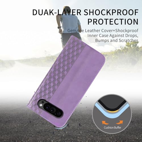 Wallet Case for Google Pixel 9/9 Pro 2024 6.3 inch - [Strong Magnetic] PU Leather Folio Flip Case with Card Holder Kickstand Protective Phone Cover - Purple - color: Purple, size: Google Pixel 9/9 Pro 6.3"