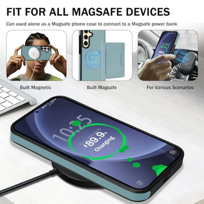 for Samsung Galaxy S23 FE Wallet Case, 2-in-1 Detachable Magnetic Wallet Case, Card Holder RFID Blocking, Fashionable Faux Leather Card Slot & Folding Design (Blue) - color: Blue, size: Samsung Galaxy S23 FE