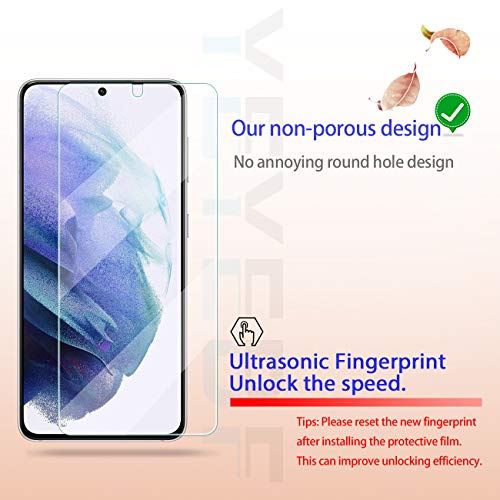 Galaxy S21 HD Clear Tempered Glass Screen Protector + Camera Lens Protectors, [2+2 Pack] [3D Glass] [Fingerprint Support] Screen Protector Glass For Samsung Galaxy S21 - size: Galaxy S21