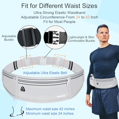 Fanny Pack with Water Bottle Holder, Hydration Running Belt, Grey - color: 09-Light Grey